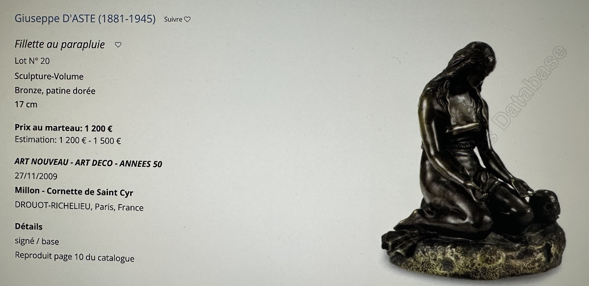 Joseph Giuseppe d'Aste 1881-1945 Bronze Leda And The Swan Lost Wax Early 20th Century In Very Good Condition-photo-7