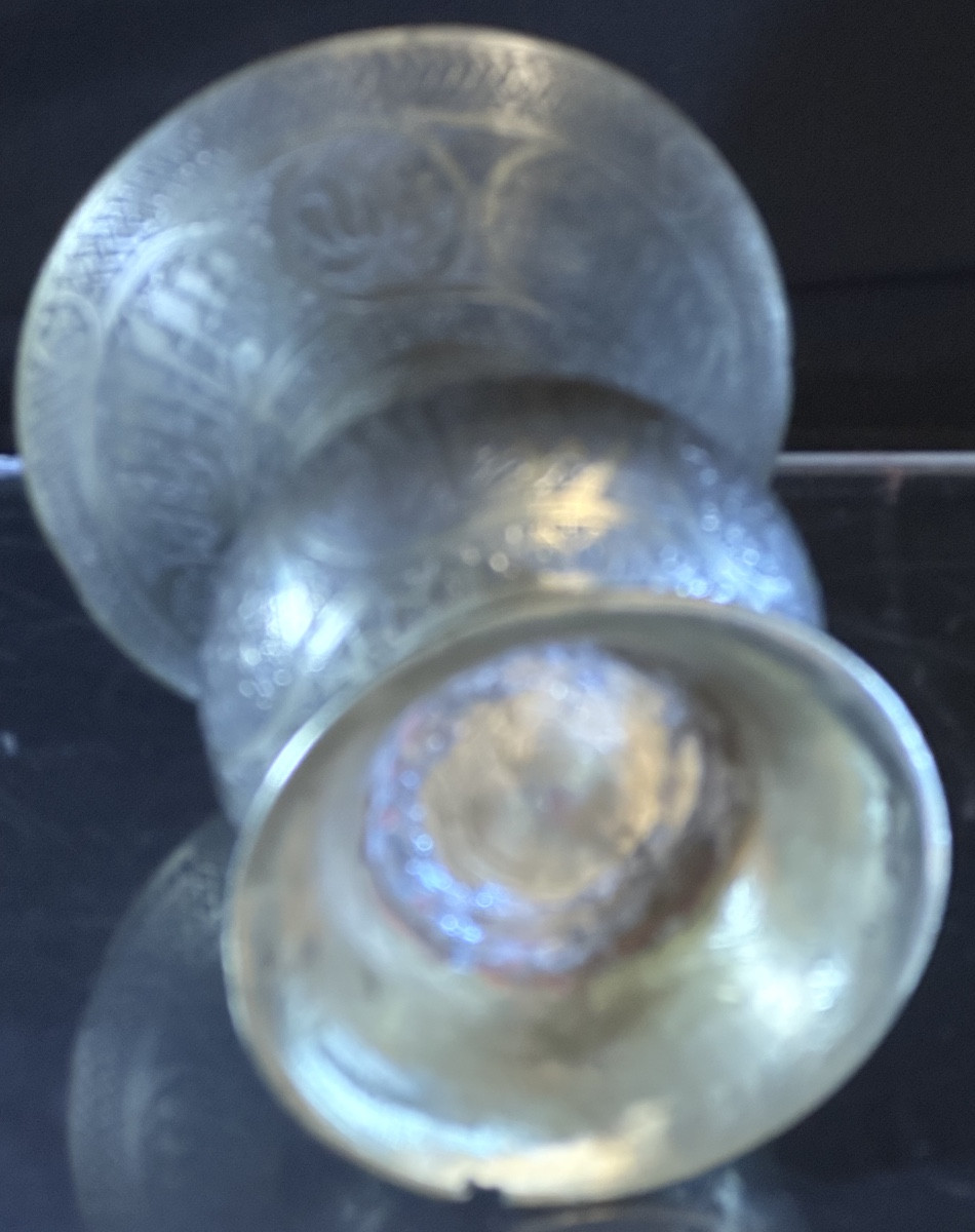 Antique Oriental Brass Vase Engraved With Verses From The Quran-photo-2
