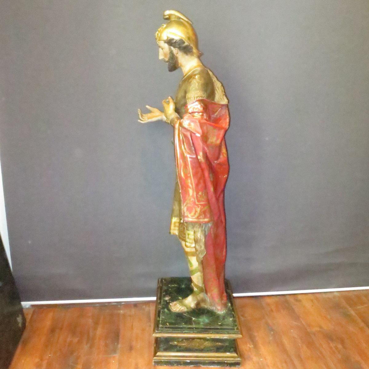 Tres Grande Reliquary Statue Saint Flavien 177 Cm Nineteenth Tbe-photo-4