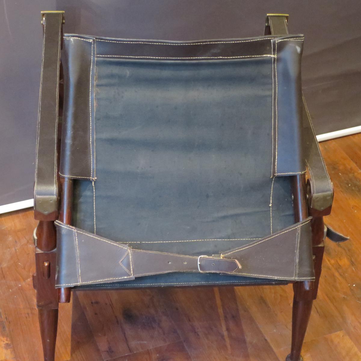 Kaare Klint Armchair Safari In Leather And Rosewood-photo-4