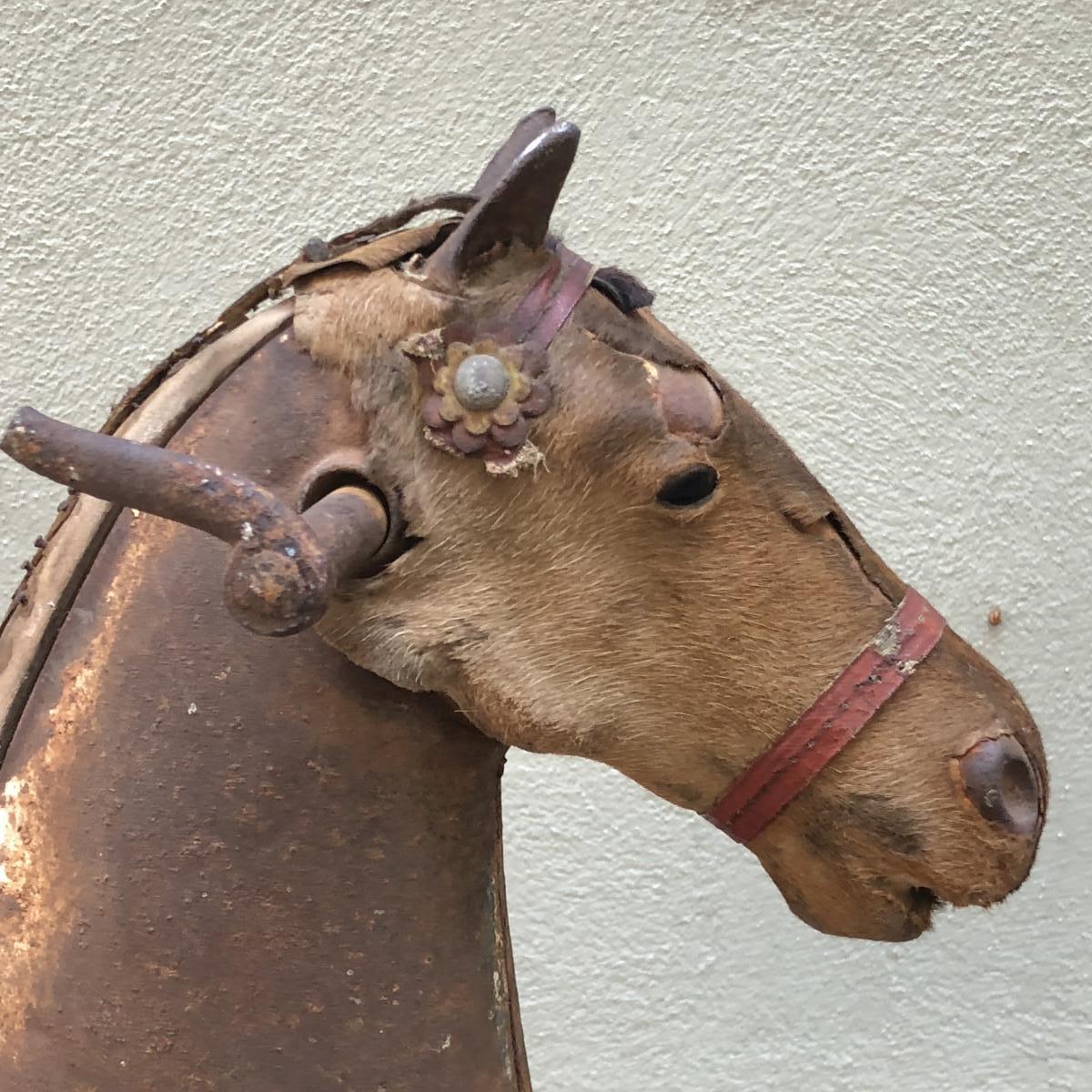 Tricycle Horse Nineteenth Decorative Toy Child Wooden And Metal Bike 19th-photo-2