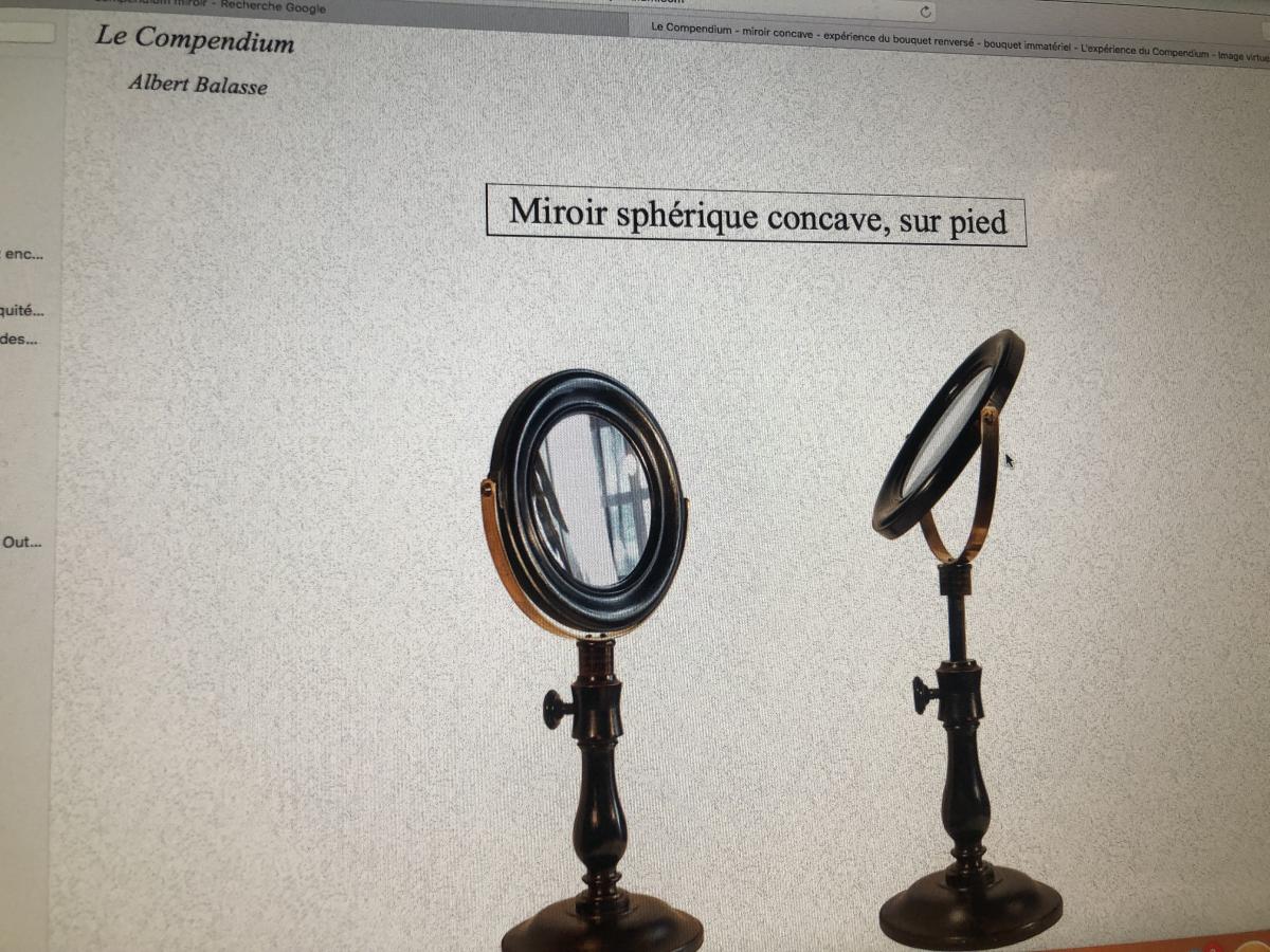 COMPENDIUM XIXe miroir concave orientable instrument scientifique optique physique de sorcière-photo-4