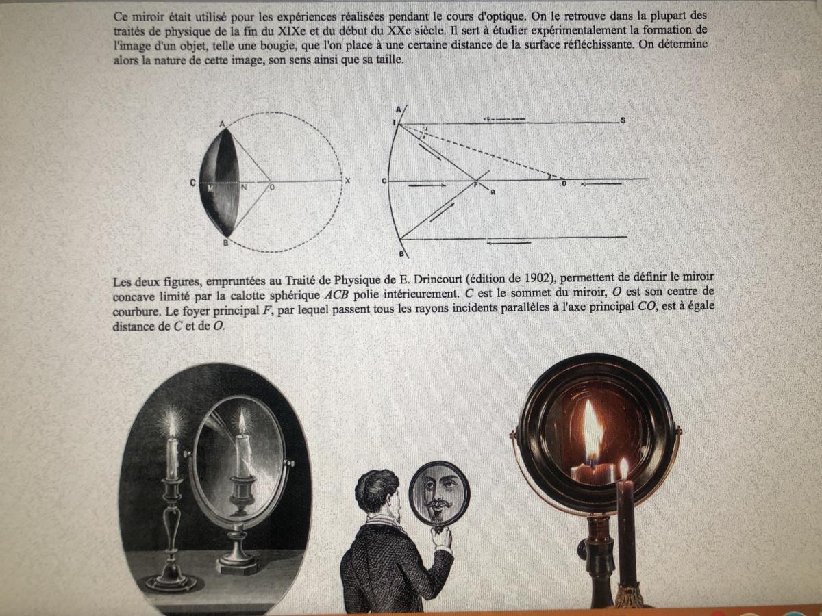COMPENDIUM XIXe miroir concave orientable instrument scientifique optique physique de sorcière-photo-1
