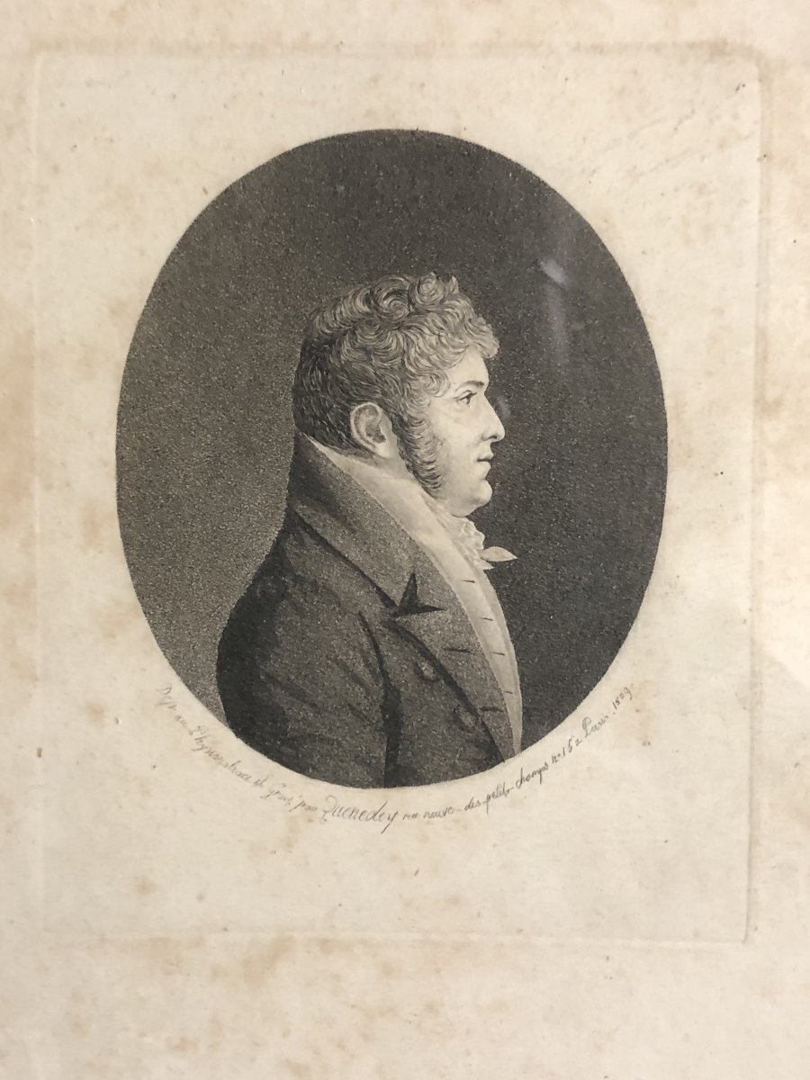 Edme QUENEDEY 1756-1830 portrait au physionotrace 1809   1/4-photo-3