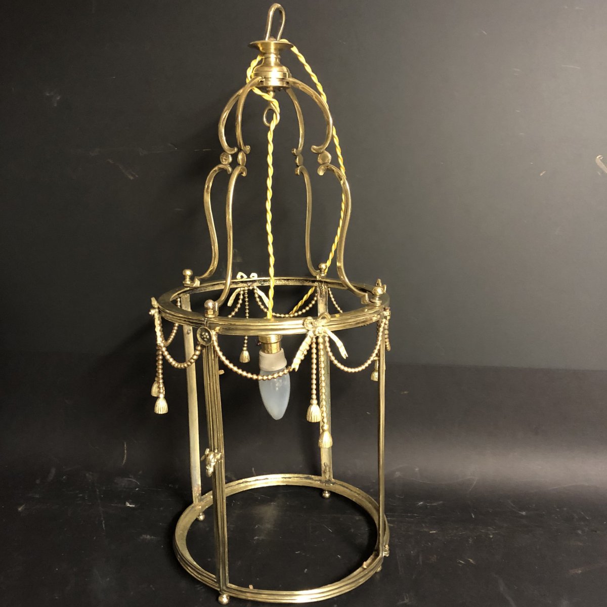 Lantern XIXth In Bronze Decor Louis XVI