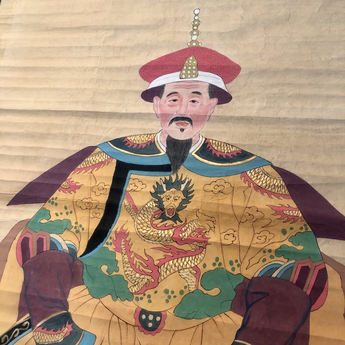 China Important Portrait Of A Dignitary Gouache Late 19th Qing Dynasty-photo-2