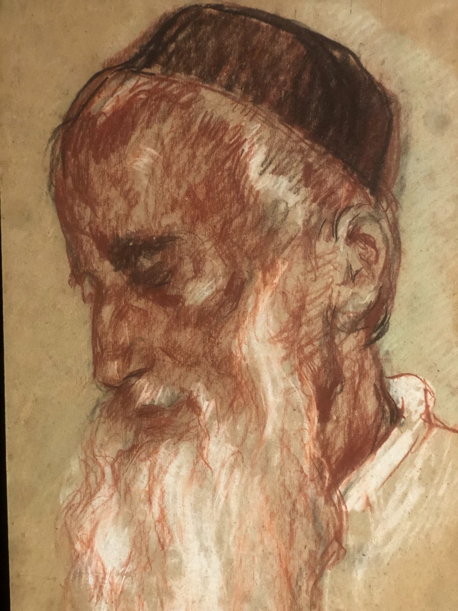 José Cruz Herrera 1890-1972 Pastel Portrait D 'oriental 1937 Morocco Casablanca Spain-photo-3