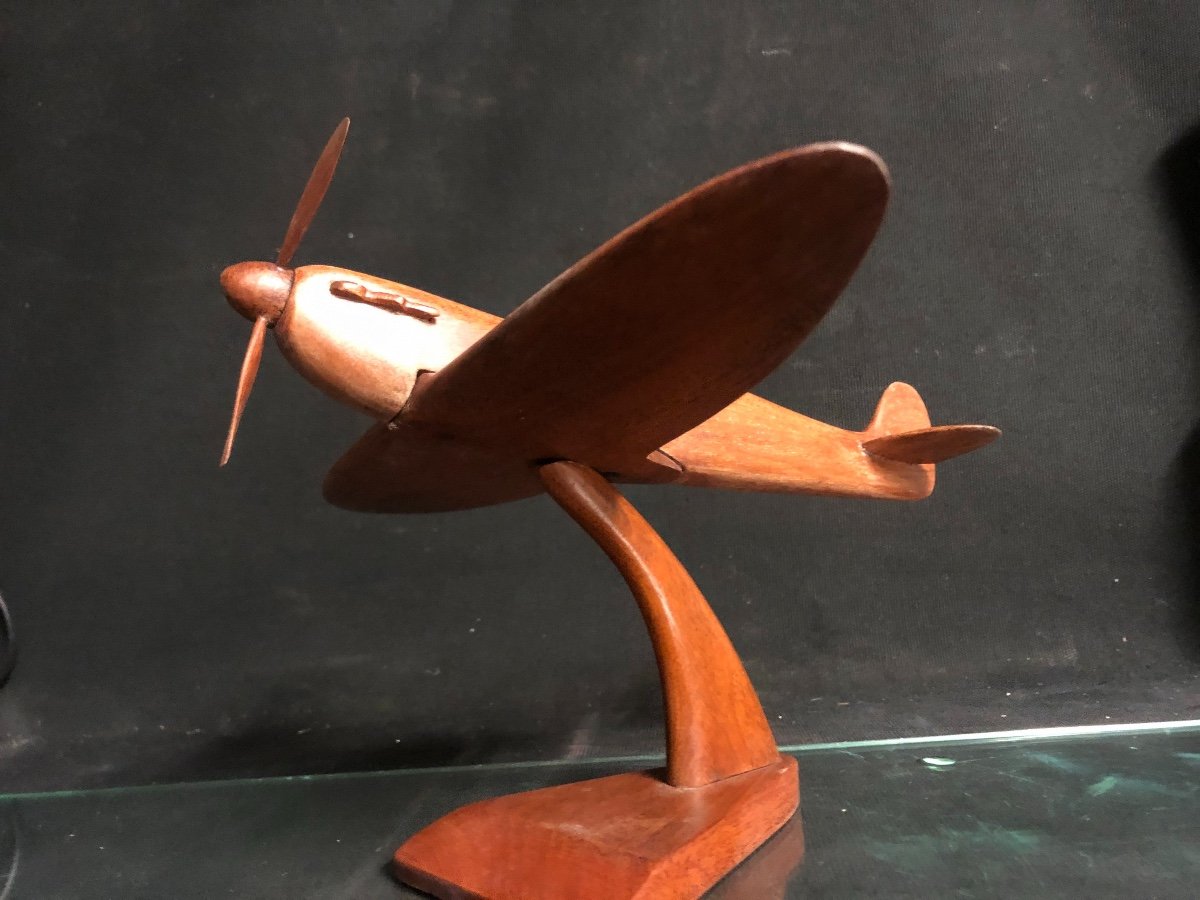 MAQUETTE AVION en palissandre Spitfire aviation-photo-6