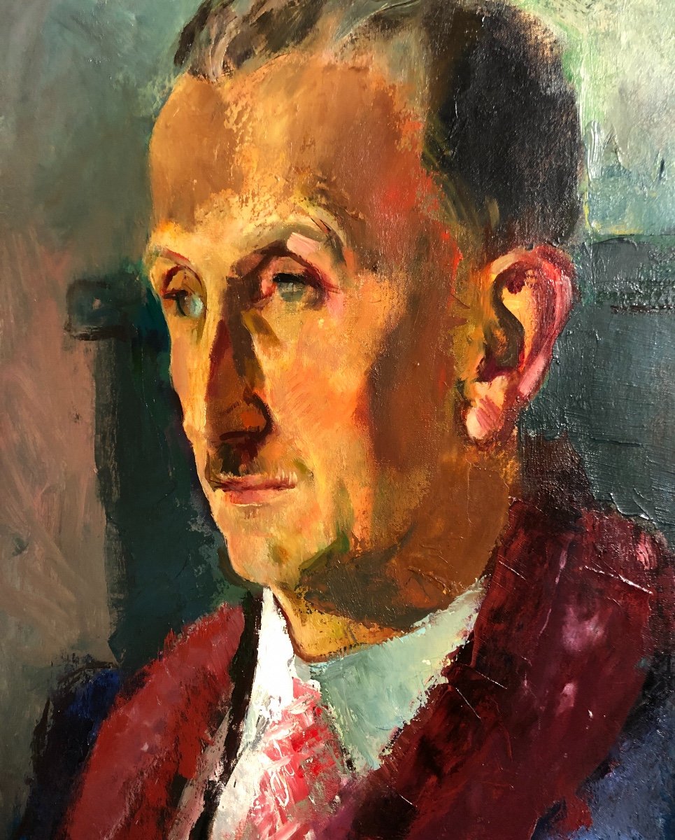 Wlly EISENSHITZ 1889-1974 GRAND portrait huile Origine juif Autrichien exposition Musée Liozon-photo-4