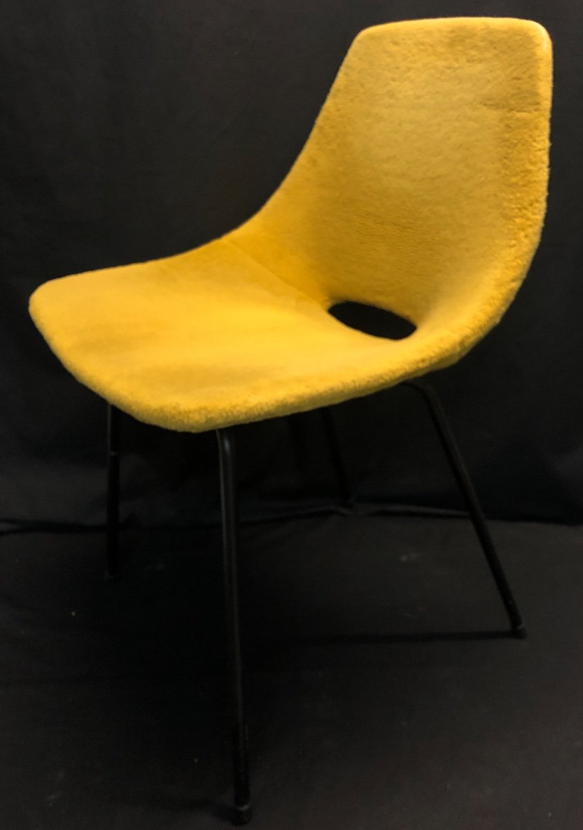 Pierre Guariche Tonneau Chair Steiner Signed 1954 Manhattan-photo-2