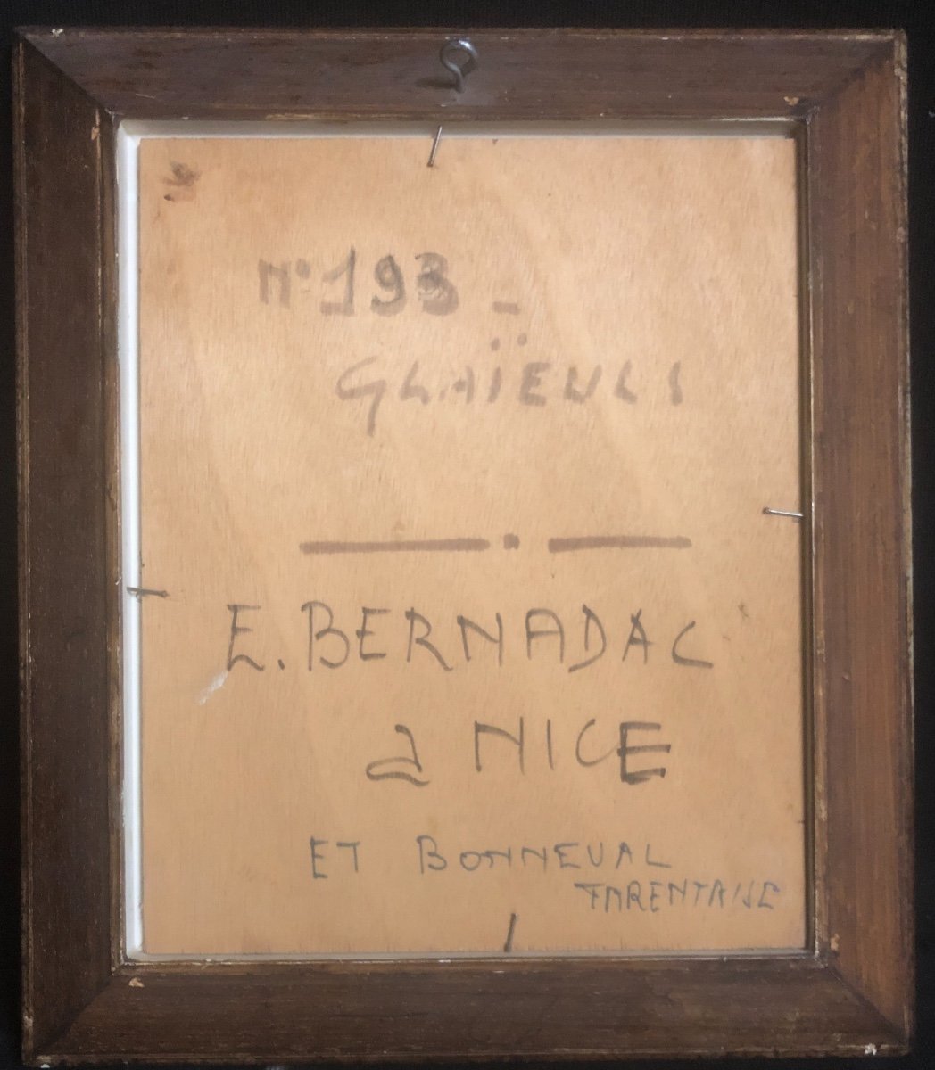 Elie BERNADAC 1913- Nice 1999 Huile sur bois Glaïeuls Martigues-photo-5