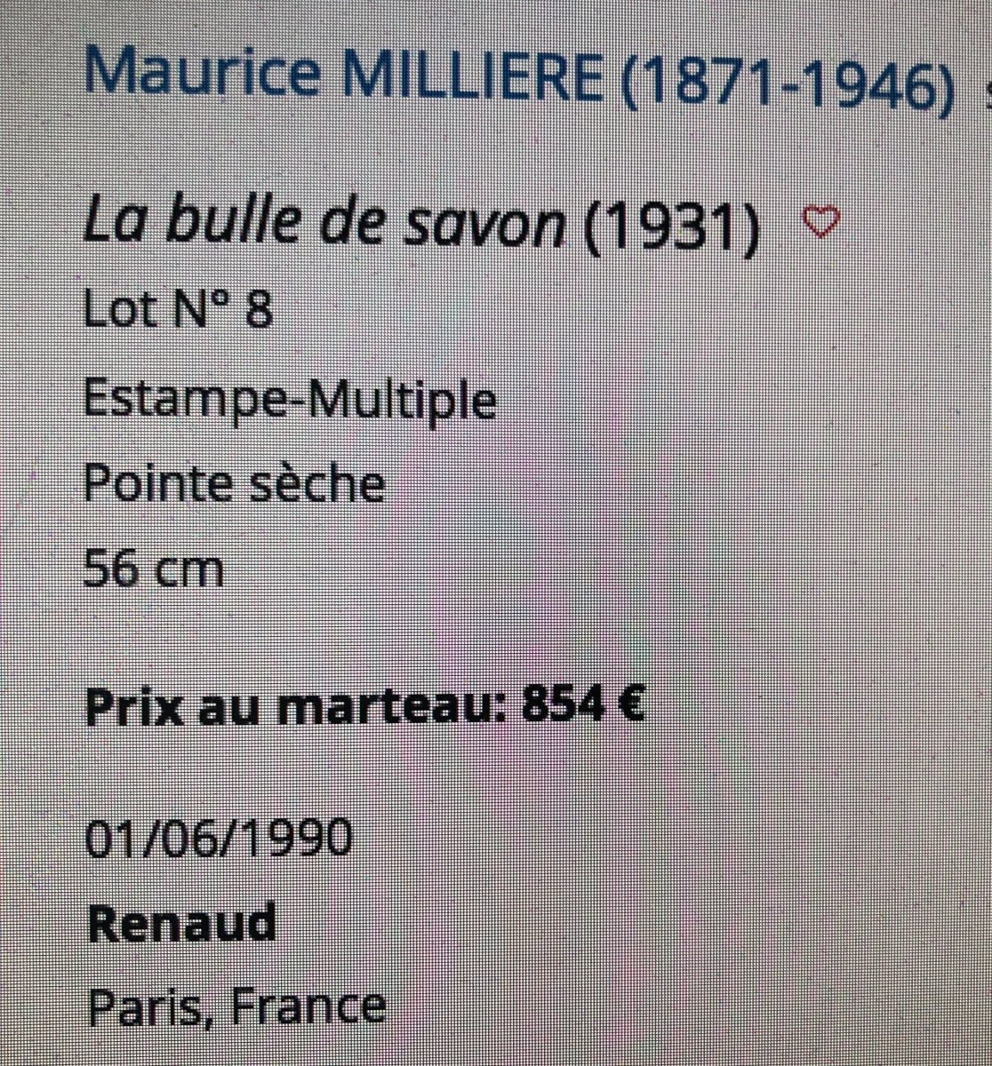 Maurice MILLIERE 1871-1946 Bulle de savon Importante Pointe Sèche encadrée 75\64cm-photo-7
