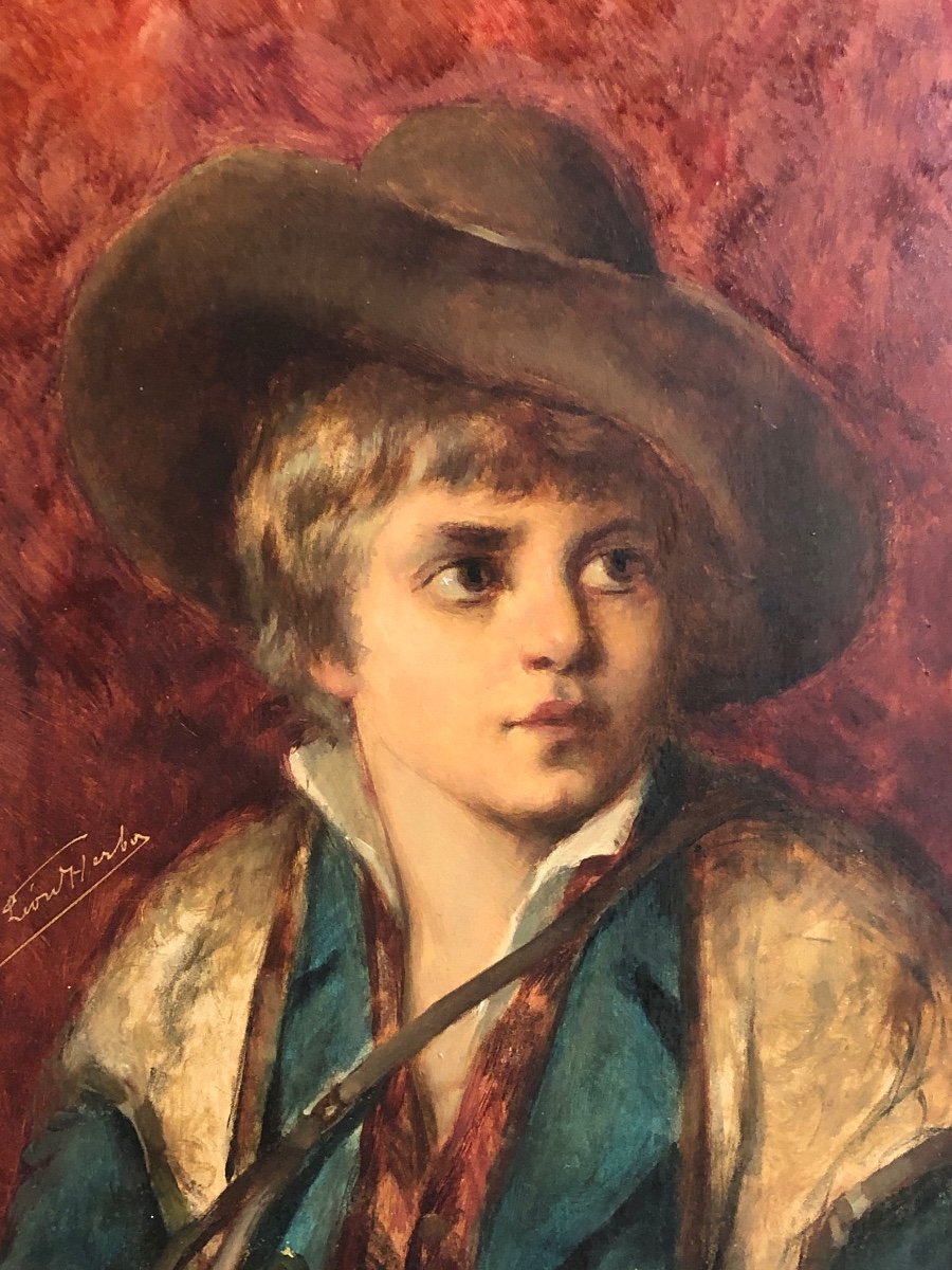 Léon Herbo 1850-1907 Young Neapolitan Oil-photo-2