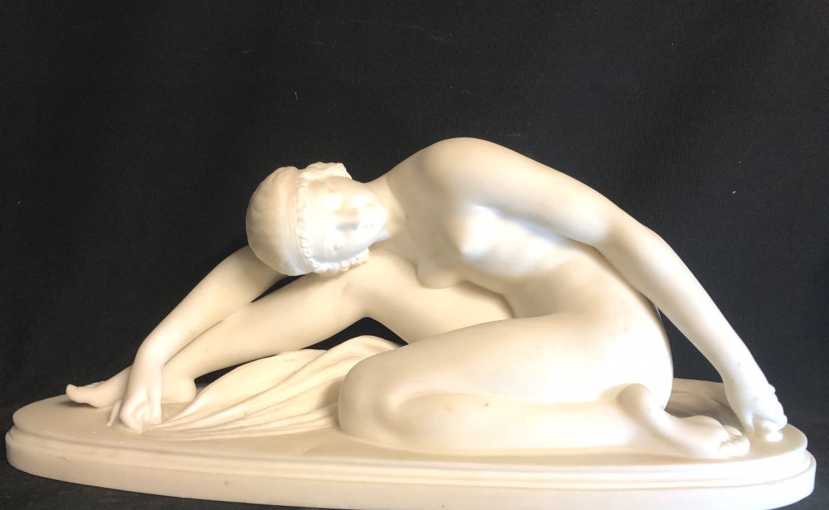 E. VANET XIXe-XXe IMPORTANTE Sculpture 61 cm Marbre blanc Art Deco 1930