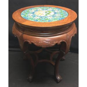 Chine Sellette plateau en émaux Cloisonnés dragon Chauve Souris table fin XIXe