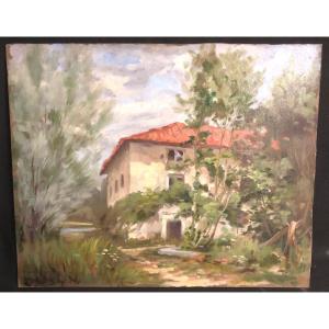 Pierre Roig 1905-1963 Oil The House In The Glade Signed Lyon