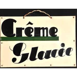 Old Painted Ice Cream Store Sign Celluloid Pub Cardboard Glacier Pastry Ice Cream /2