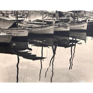 Georges Boyer Lyon 20th Large Kinetic Photograph The Barques Of The Old Port Marseille /19