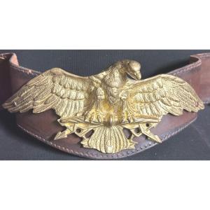 Eagle Belt In Bronze And Leather 1970 Long 81 Cm Biker Samanta St Tropez 