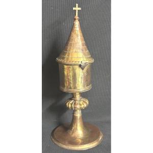 Rare Ciborium 15th Century Complete Eucharistic Pyxis High Period Medieval Christian Hosts