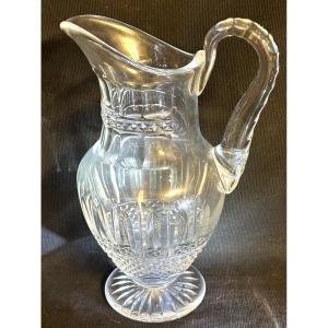 SAINT LOUIS Carafe Cristal TOMMY signée pichet broc à eau soufflé taillé pointes de diamant St