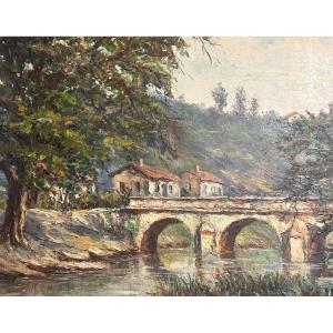 Lucien De Clereauville 20th Century Oil Brancourt Vosges Vair Valley Exhibition