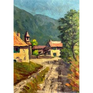 Treffort En Trieves Oil Signed ? Dauphiné Grenoble 