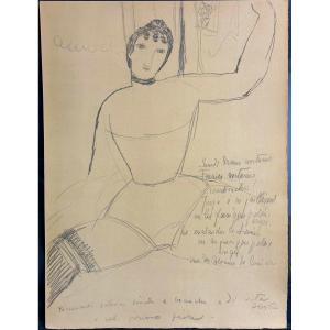 Amadeo Modigliani 1884-1920 The Acrobat Large  Lithograph Published By Leda Jacomet