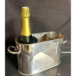 Rafraîchissoir double pour champagne ou vin Seau à champagne en métal argenté Art de la table