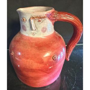 Robert Et Jean Cloutier Rare Anthropomorphic Female Ceramic Pitcher Signed Very Good Condition 