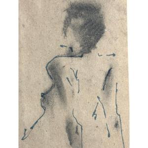 Winfried Veit 1945 Attributed Graphite Drawing Female Nude Three Quarter /3