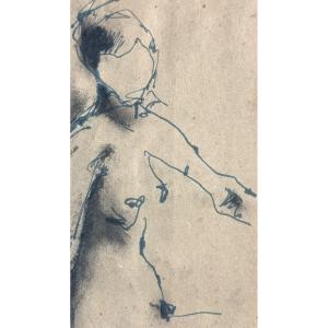 Winfried Veit 1945 Attributed Graphite Drawing Female Nude In Profile /4