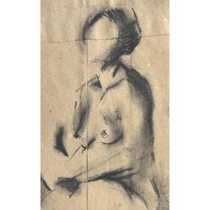 Winfried Veit 1945 Attributed Graphite Drawing Seated Female Nude /5