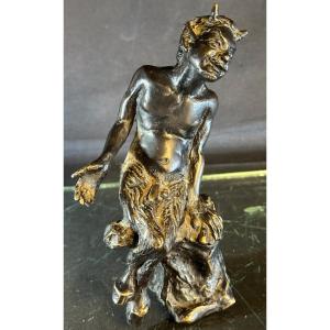 DIABLE Faune en bronze XIXe Bacchus éros curiosa 