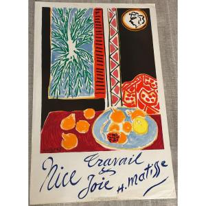 Henri MATISSE 1869-1954 NICE 1947 travail et joie Grande affiche lithographie Mourlot