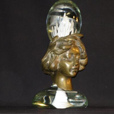 Gotfried Hoellwarth Sculpture Bronze And Glass 1972 Koralle