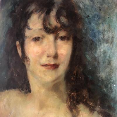Lucien Henri Grandgerard 1880-1970 Young Woman Oil On Panel Grandgérard Nancy Lorrain