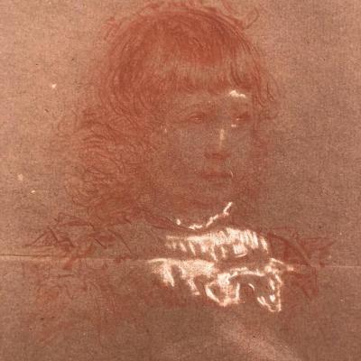 Paul Rajon 1842 / 43-1888 Sanguine Portrait Of A Young Girl Signed