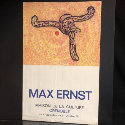 Max ERNST 1891-1976 Affiche lithographique couleurs de 1971  Grenoble lithographie Chave