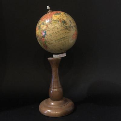 Terrestral Globe Rotating On Axis In Very Good Condition