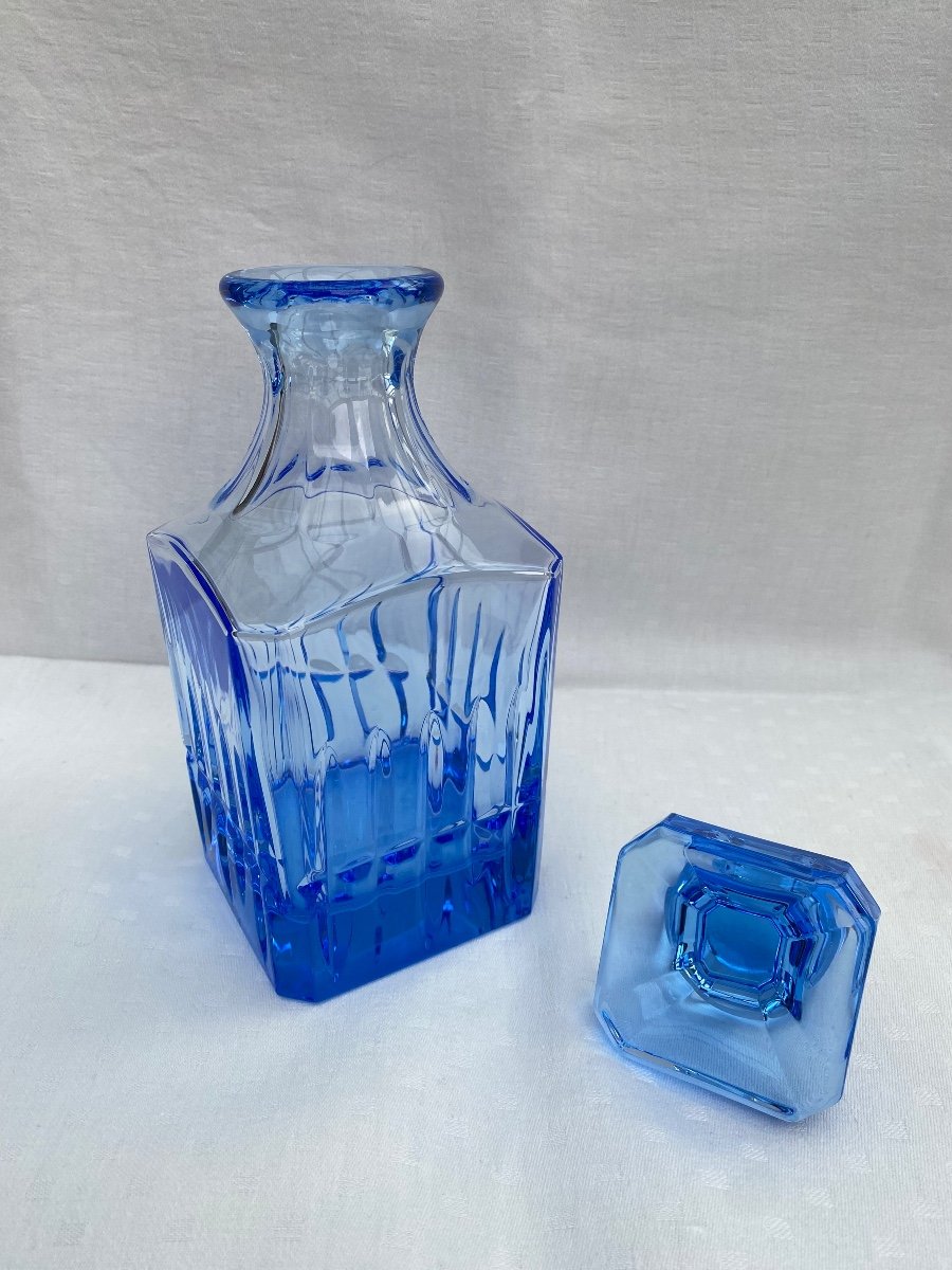 Bayel. Blue Crystal Carafe 20th Century -photo-2