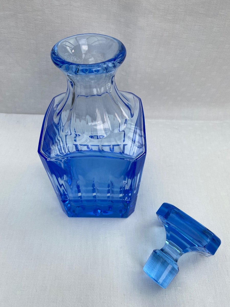 Bayel. Blue Crystal Carafe 20th Century -photo-2