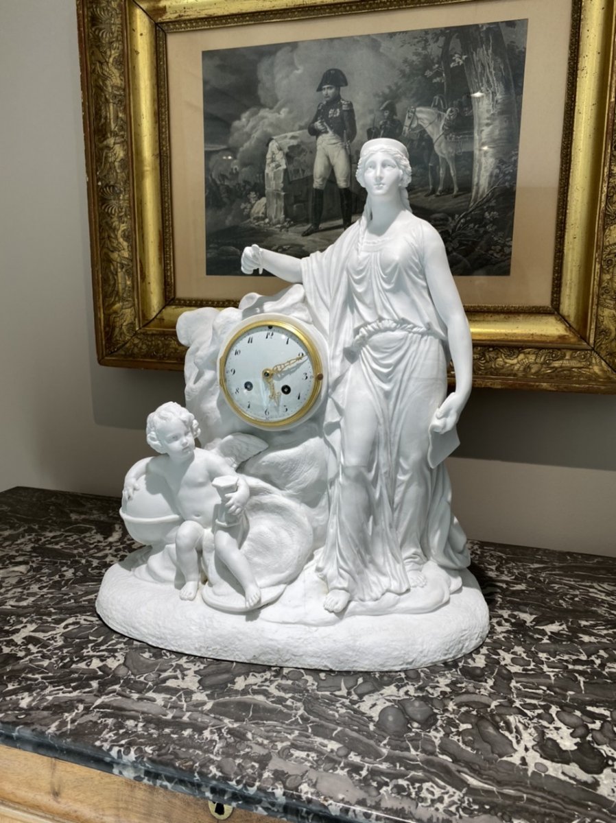 Sèvres Biscuit Clock, Model Of The Château De Fontainebleau-photo-2