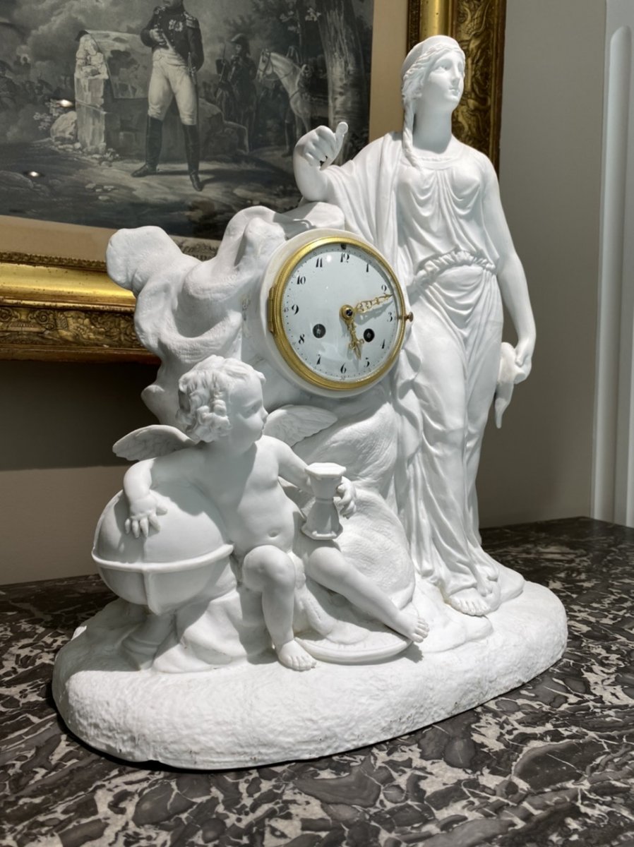 Sèvres Biscuit Clock, Model Of The Château De Fontainebleau-photo-4