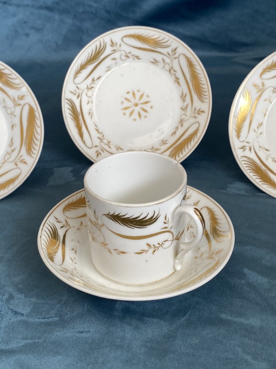 Paris Porcelain Litron Cups From The Empire / Restoration Period-photo-3