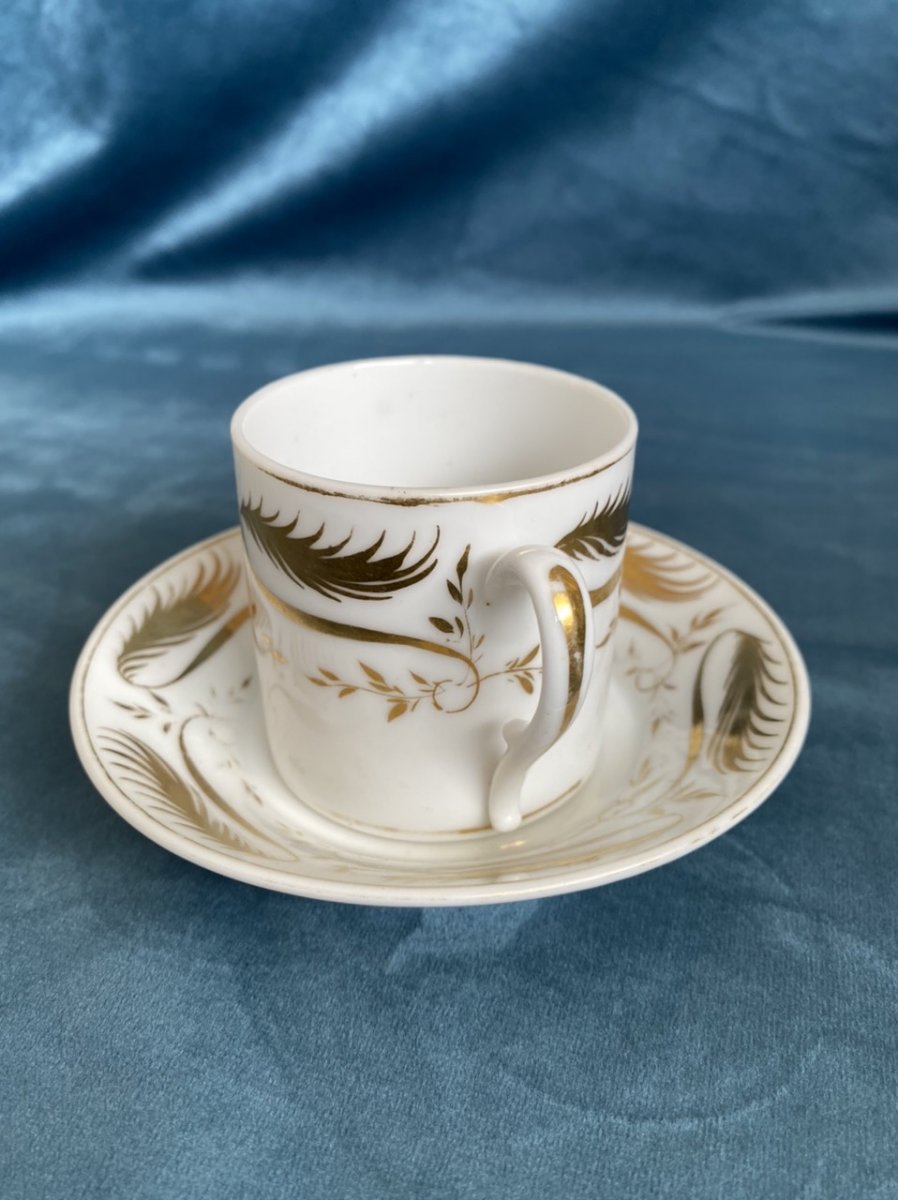 Paris Porcelain Litron Cups From The Empire / Restoration Period-photo-4