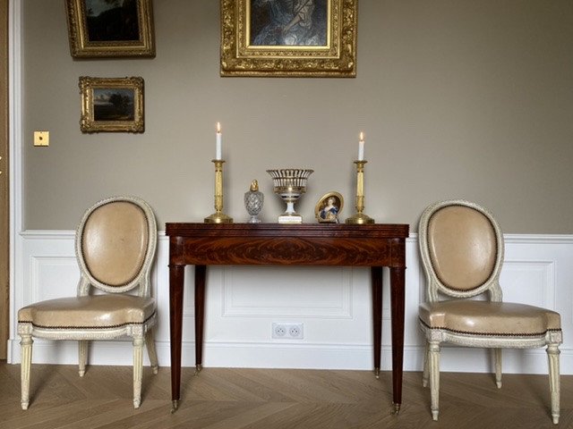 Mahogany Game Table With Portfolio Tray From The End Of The XVIIIth / Beginning Of The XIXth-photo-7