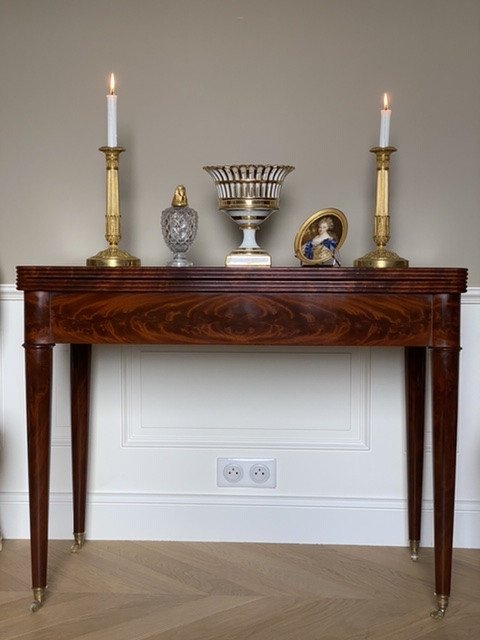 Mahogany Game Table With Portfolio Tray From The End Of The XVIIIth / Beginning Of The XIXth-photo-8