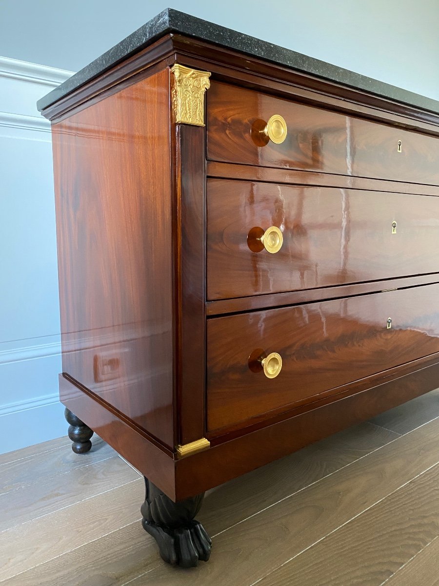 Mahogany Chest Of Drawers From The Consulate Period / Return From Egypt Attributed To Bernard Molitor-photo-3