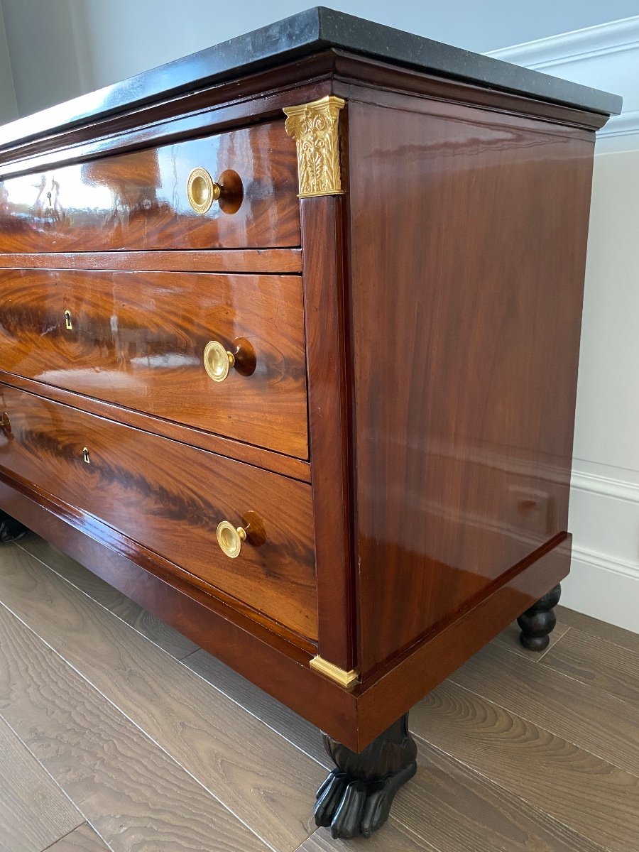 Mahogany Chest Of Drawers From The Consulate Period / Return From Egypt Attributed To Bernard Molitor-photo-4